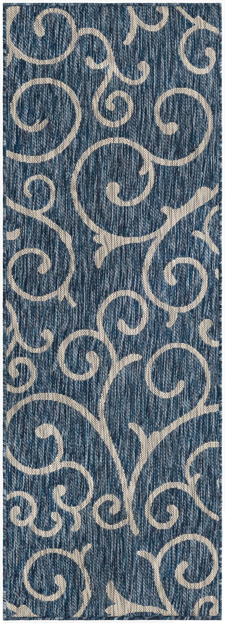  2' x 6'  Washable Botanical Indoor / Outdoor Runner Rug