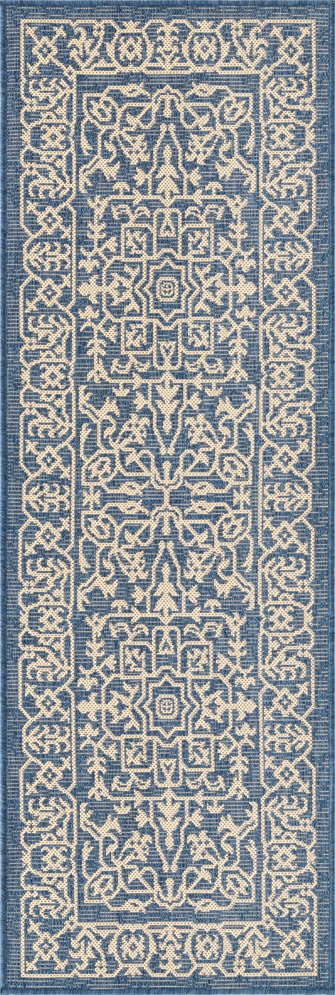  2' x 6'  Washable Botanical Indoor / Outdoor Runner Rug