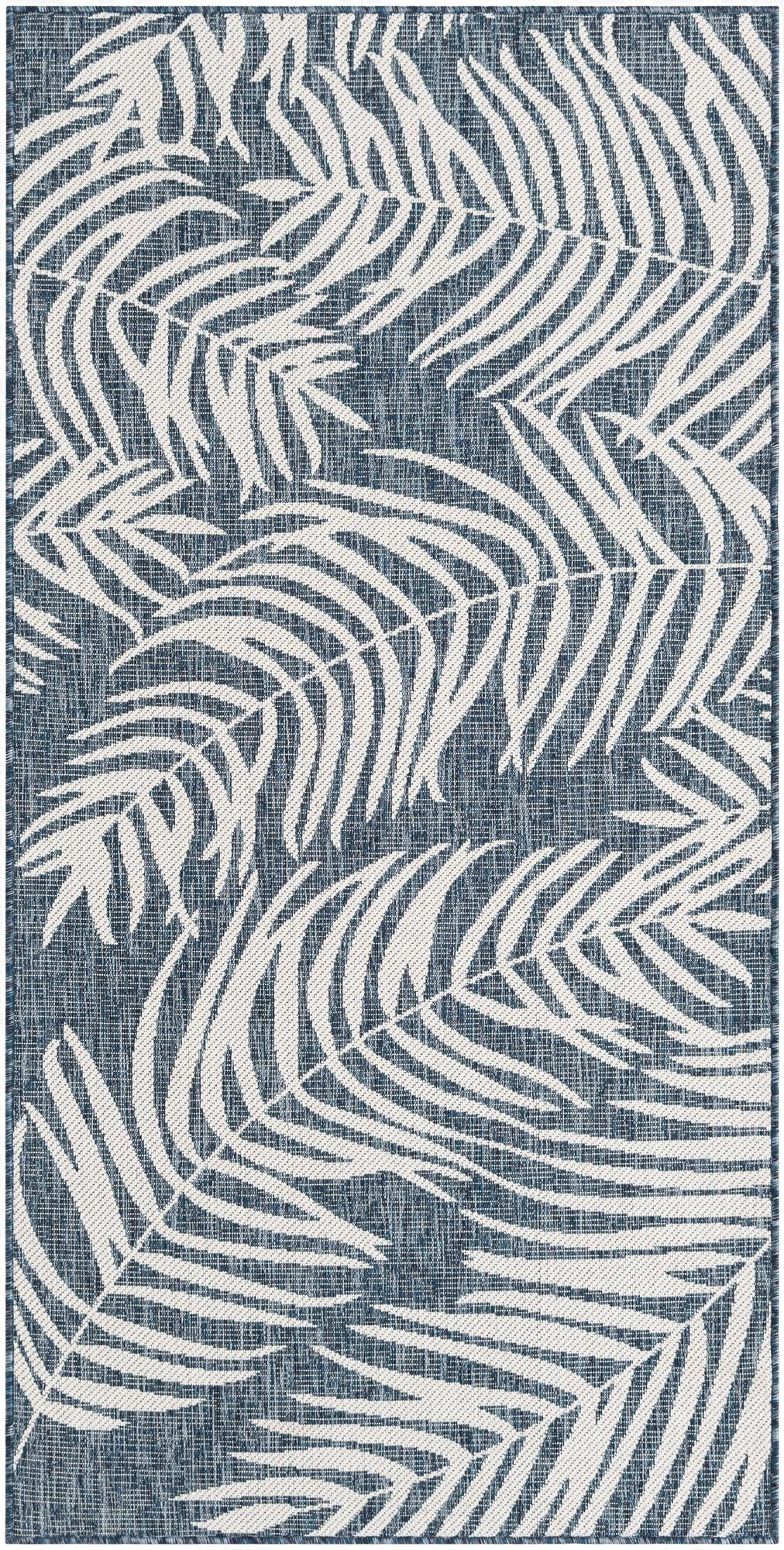  3' 4 x 7'  Washable Botanical Indoor / Outdoor Runner Rug