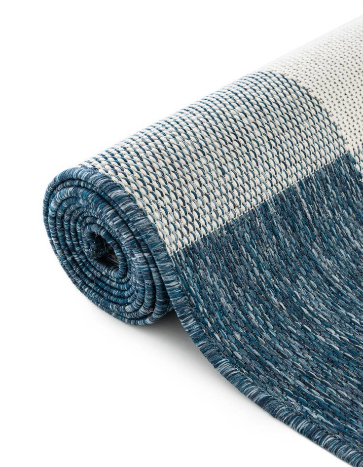 Detail image of  2' 7 x 12'  Washable Checkered Indoor / Outdoor Runner Rug