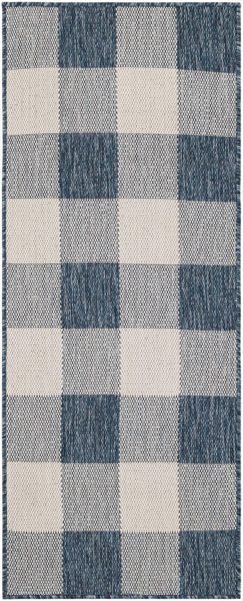  2' x 5' 3  Washable Checkered Indoor / Outdoor Runner Rug