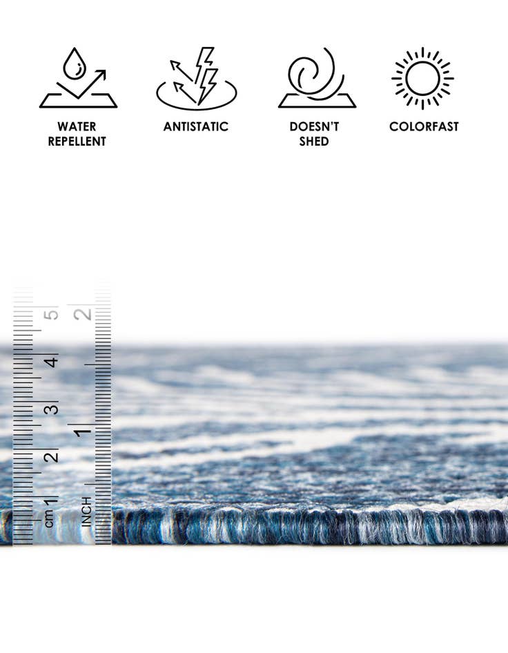 Detail image of  2' x 5' 3  Washable Coastal Indoor / Outdoor Runner Rug