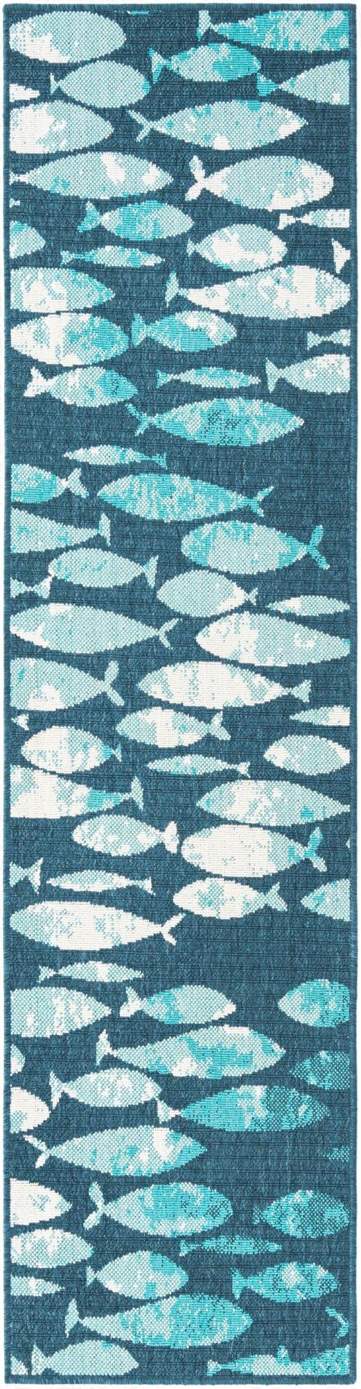 2' x 8'  Washable Coastal Indoor / Outdoor Runner Rug
