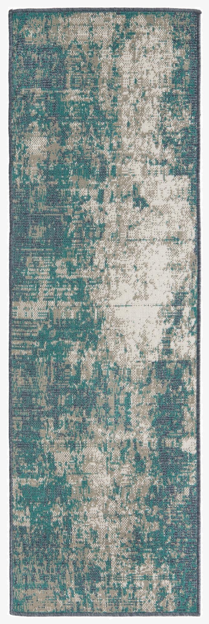  2' x 6'  Washable Coastal Indoor / Outdoor Runner Rug