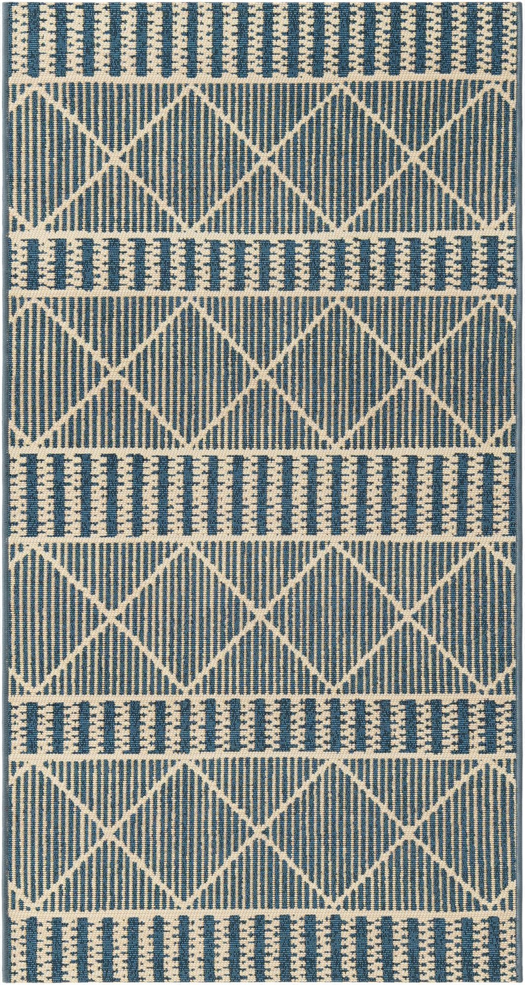  2' 7 x 5' 3  Washable Lattice Indoor / Outdoor Runner Rug