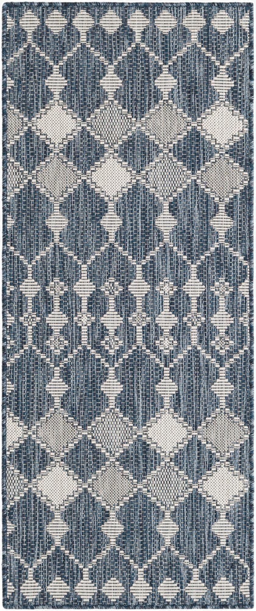  1' 10 x 4' 6  Washable Lattice Indoor / Outdoor Runner Rug