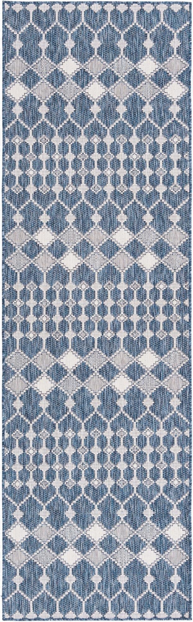  2' 7 x 10'  Washable Lattice Indoor / Outdoor Runner Rug