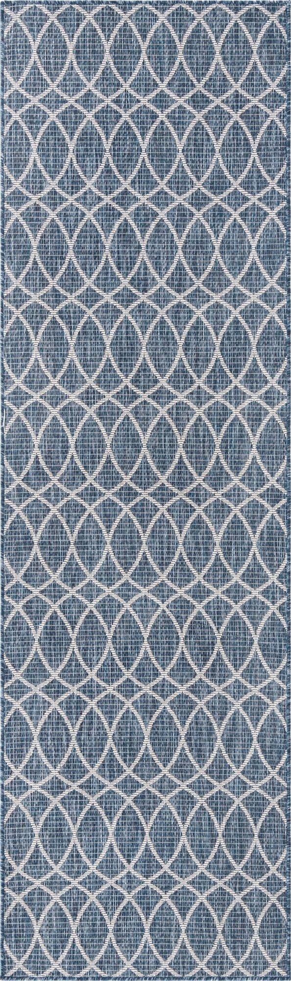  2' 7 x 10'  Washable Lattice Indoor / Outdoor Runner Rug