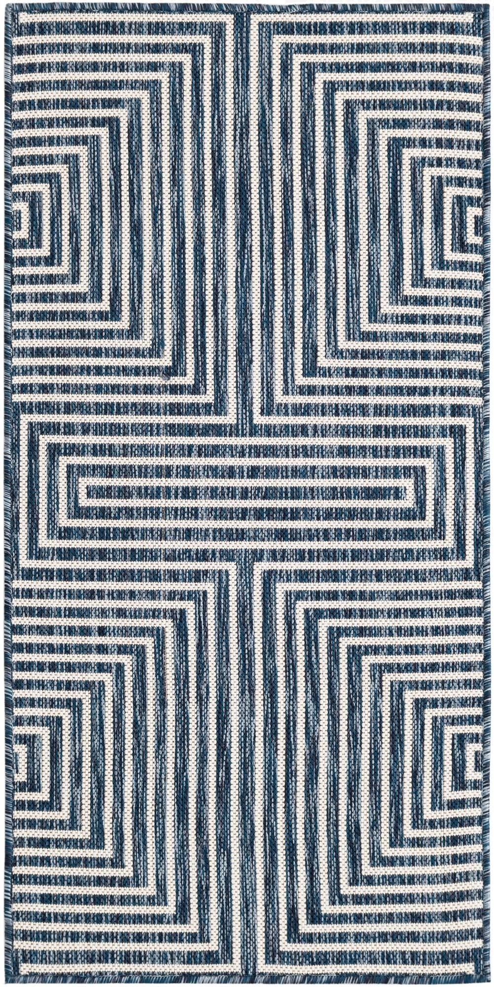  2' x 4'  Washable Modern Indoor / Outdoor Runner Rug