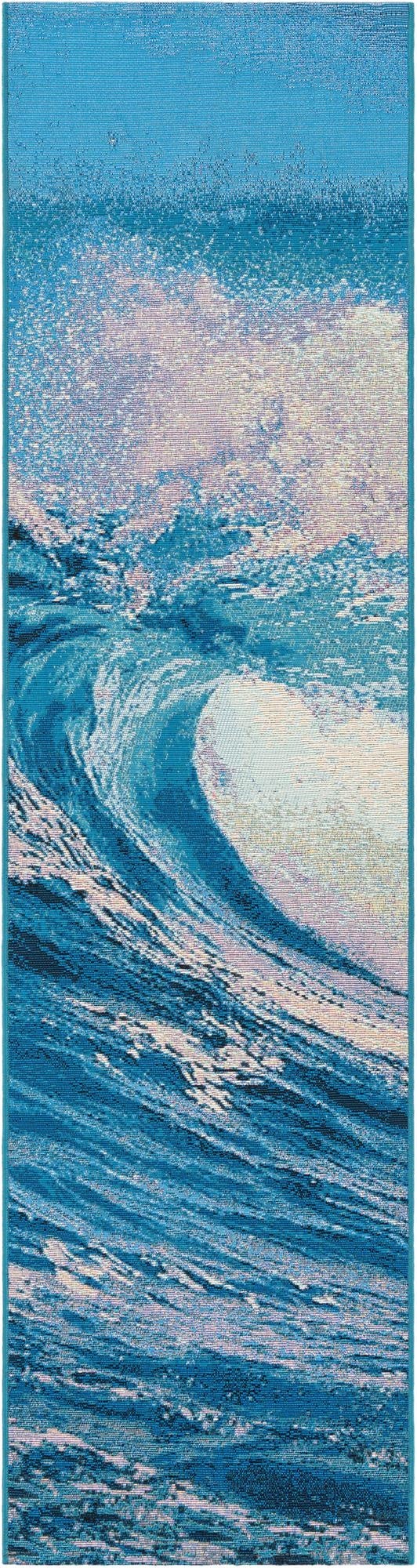  2' x 8'  Washable Modern Indoor / Outdoor Runner Rug