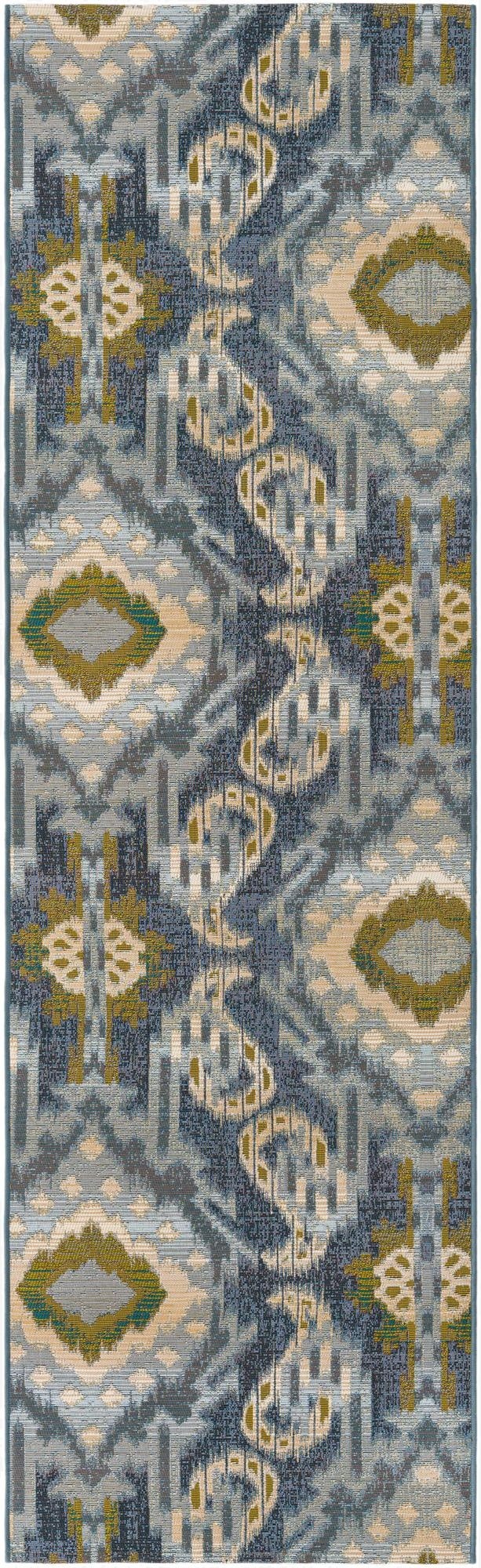  2' 7 x 9'  Washable Modern Indoor / Outdoor Runner Rug