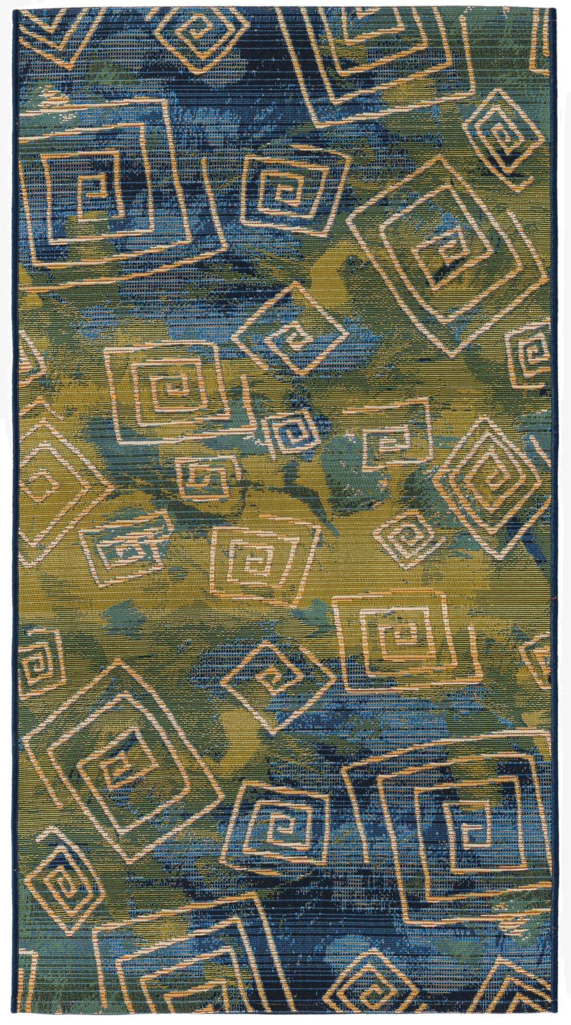  2' 7 x 5' 3  Washable Modern Indoor / Outdoor Runner Rug