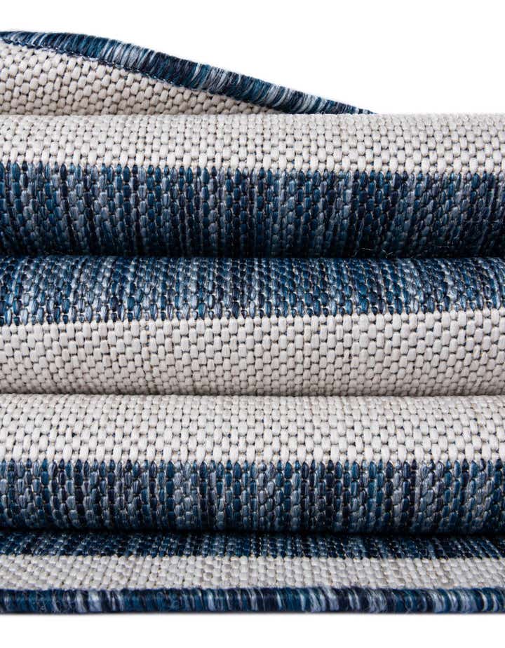 Blue 2' 7 x 10' Washable Ribbon Indoor / Outdoor Runner Rug | Rugs.com