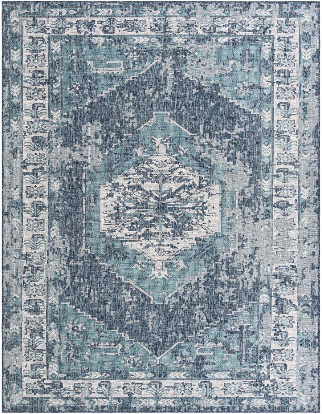 Primary image  7' x 13' 3  Washable Traditional Indoor / Outdoor Runner Rug