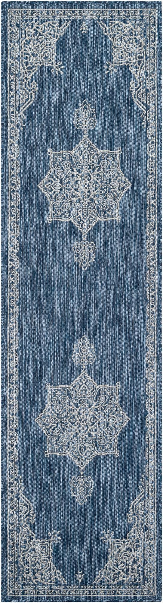  2' 7 x 10'  Washable Traditional Indoor / Outdoor Runner Rug