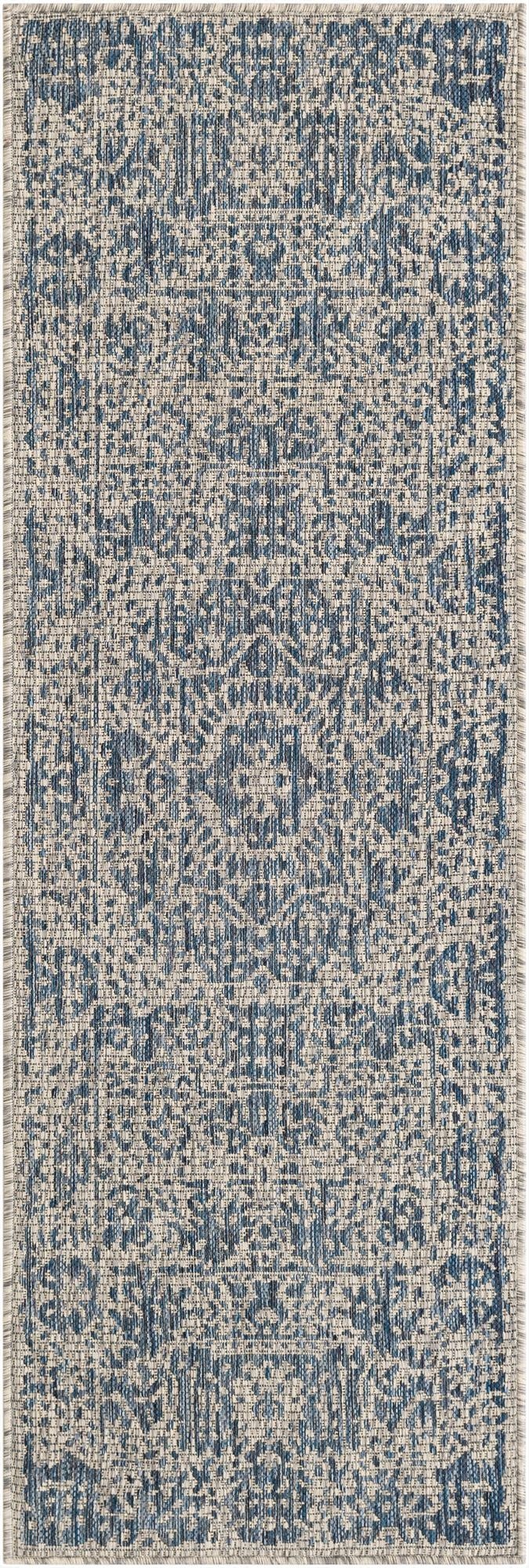  2' x 6'  Washable Traditional Indoor / Outdoor Runner Rug