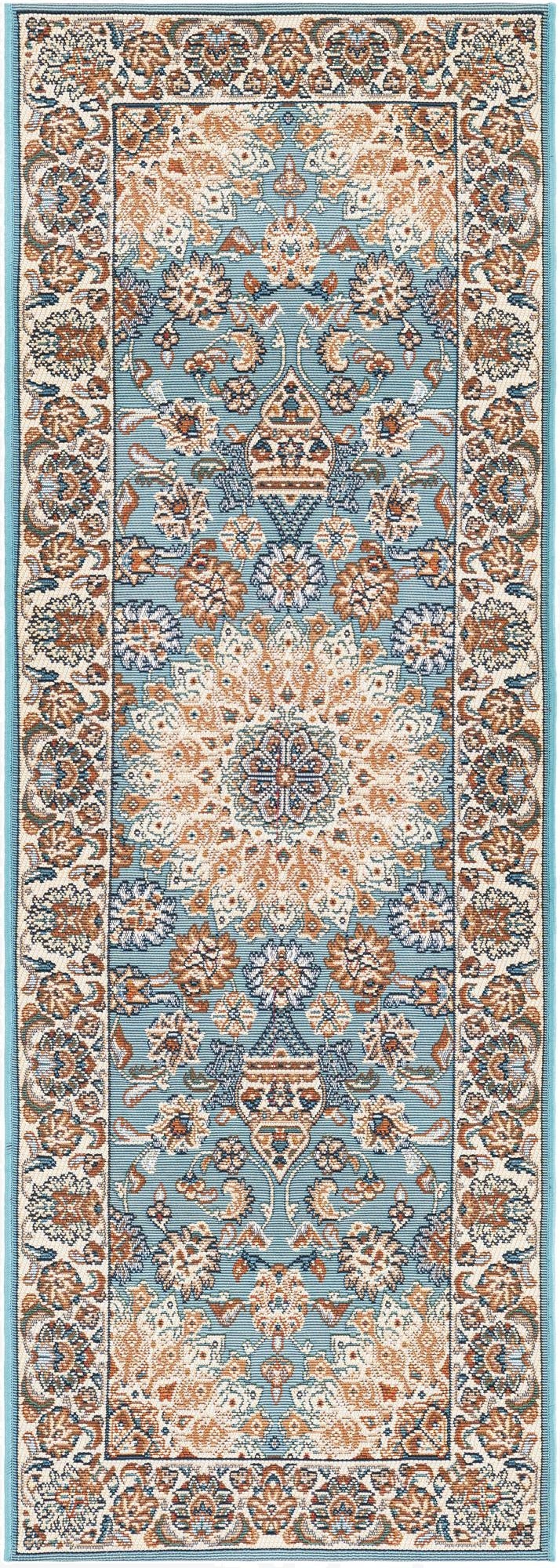  2' x 6' 1  Washable Traditional Indoor / Outdoor Runner Rug