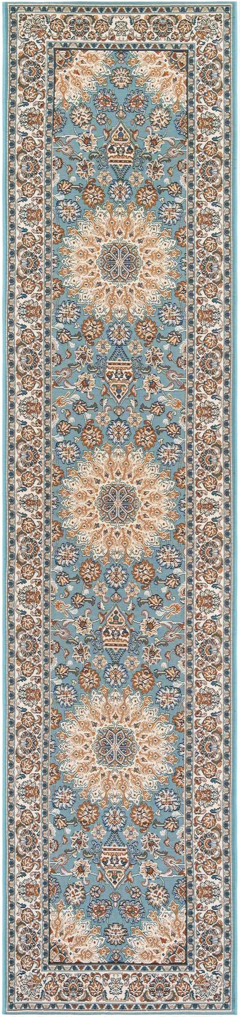  2' 7 x 12'  Washable Traditional Indoor / Outdoor Runner Rug