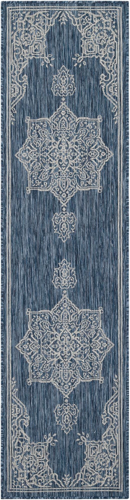  2' x 8'  Washable Traditional Indoor / Outdoor Runner Rug