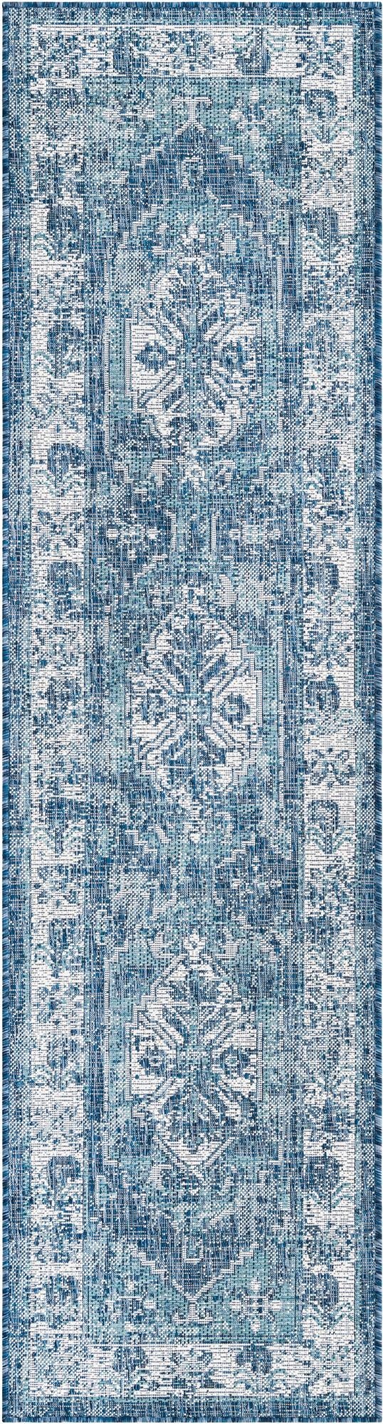  2' x 8'  Washable Traditional Indoor / Outdoor Runner Rug