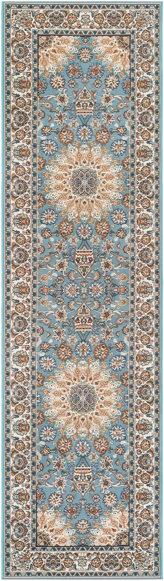  2' 7 x 10'  Washable Traditional Indoor / Outdoor Runner Rug