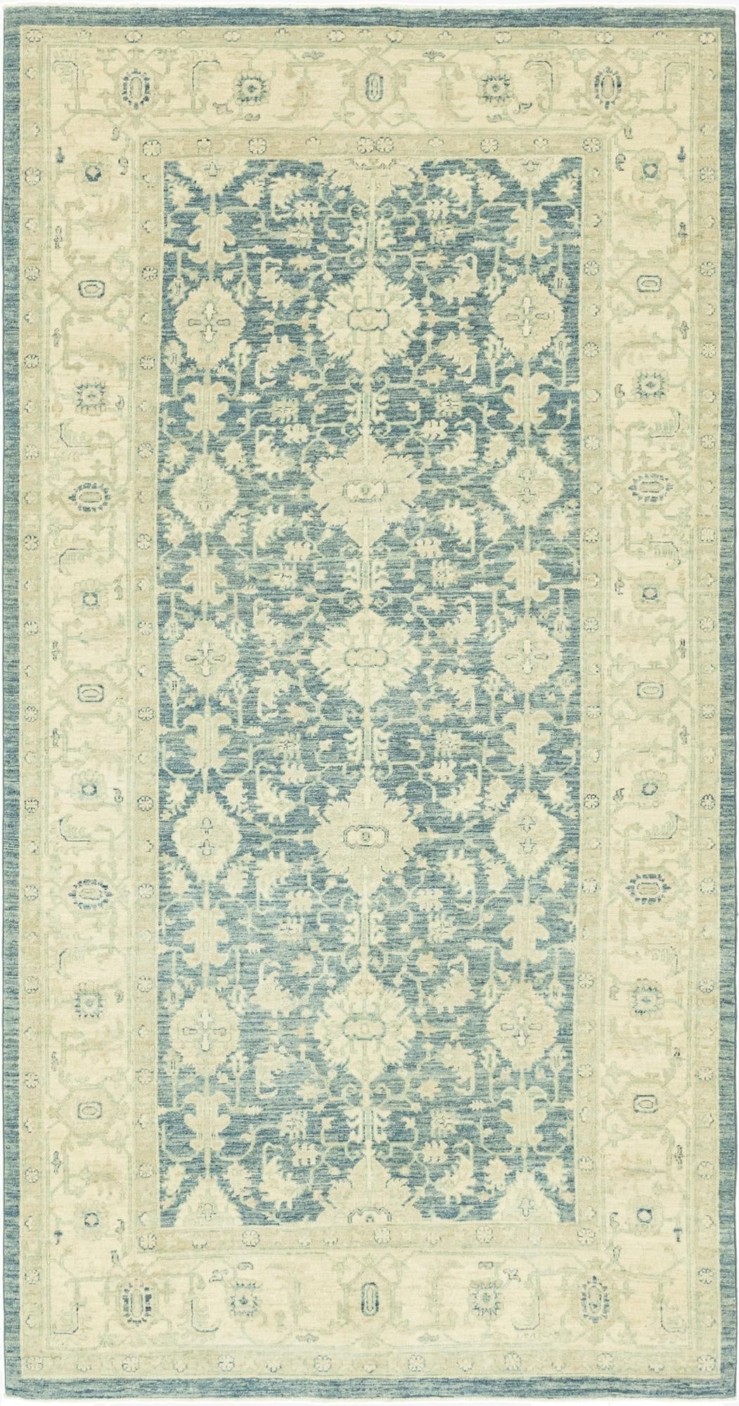  5' 1 x 10'  Hand Knotted Peshawar Ziegler Runner Rug