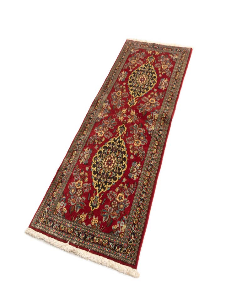 Detail image of  2' 7 x 6' 9  Hand Knotted Qom Persian Runner Rug