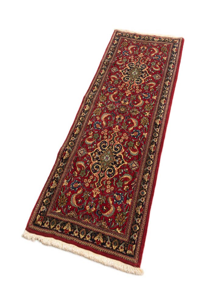 Detail image of  2' 9 x 6' 9  Hand Knotted Qom Persian Runner Rug