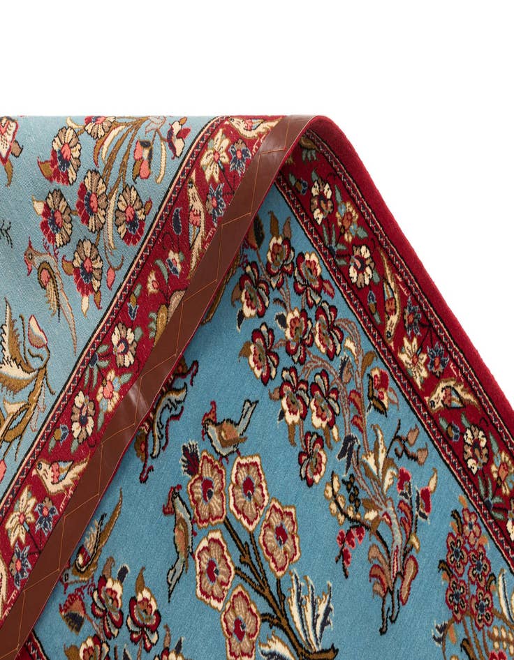 Detail image of  2' 7 x 12' 11  Hand Knotted Qom Persian Runner Rug