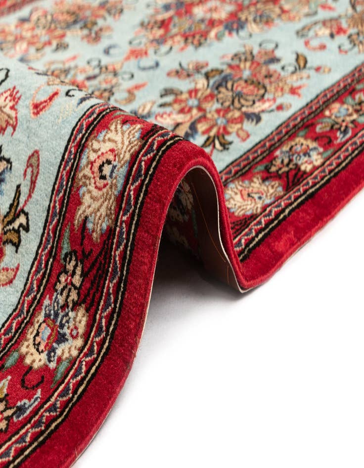 Detail image of  2' 7 x 13' 2  Hand Knotted Qom Persian Runner Rug