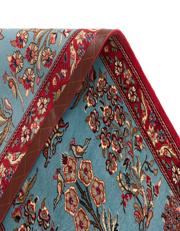 Detail image of  2' 7 x 13' 1  Hand Knotted Qom Persian Runner Rug