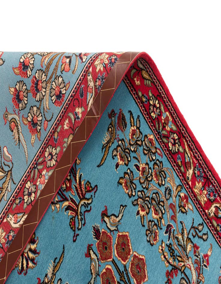 Detail image of  2' 7 x 13' 11  Hand Knotted Qom Persian Runner Rug