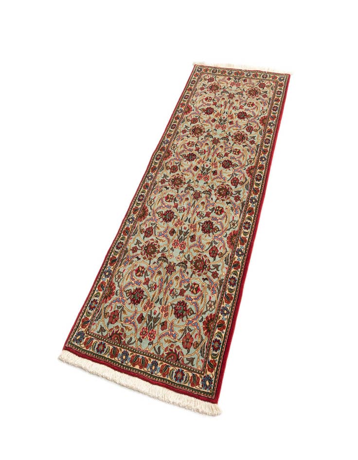 Detail image of  2' 7 x 6' 6  Hand Knotted Qom Persian Runner Rug