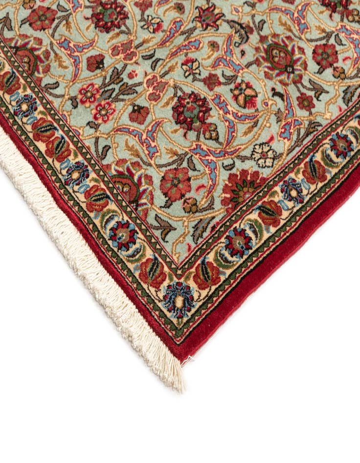 Detail image of  2' 7 x 6' 6  Hand Knotted Qom Persian Runner Rug