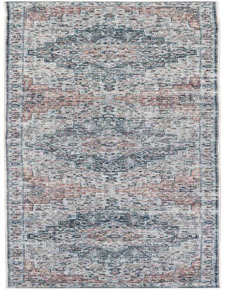 A 12 ft runner rug from the Timeless collection, featuring a traditional Oriental pattern in various shades of blue and hints of rust, ideal for a hallway.