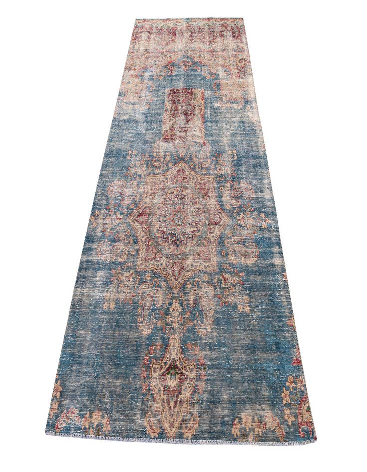 Detail image of  4' 9 x 9' 4  Hand Knotted Ultra Vintage Persian Wool Runner Rug