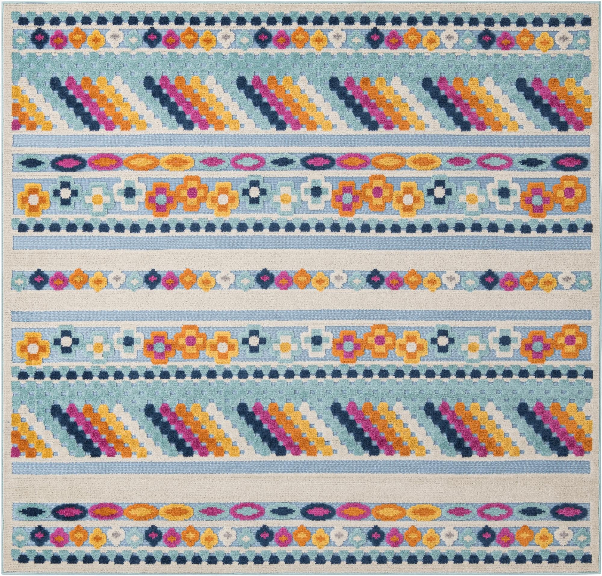  7' 10 x 7' 10  Washable Aruba Indoor / Outdoor Square Rug