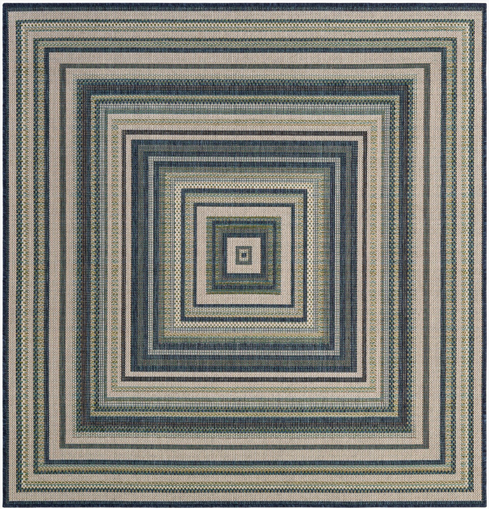  6' x 6'  Washable Baja Indoor / Outdoor Square Rug