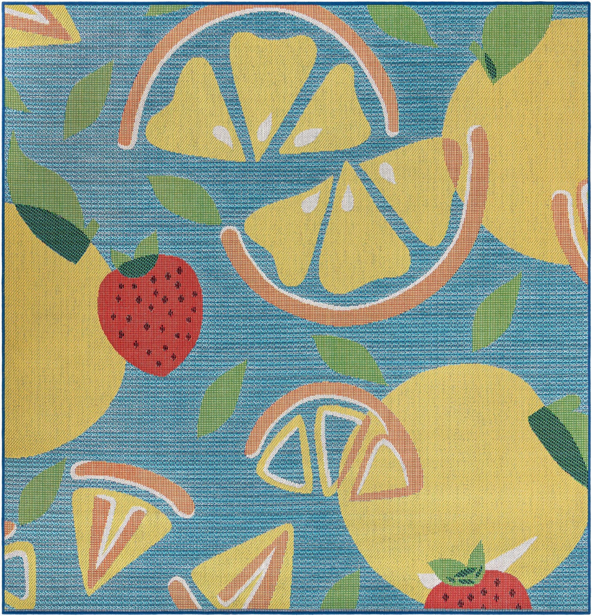  7' 10 x 7' 10  Washable Baja Indoor / Outdoor Square Rug