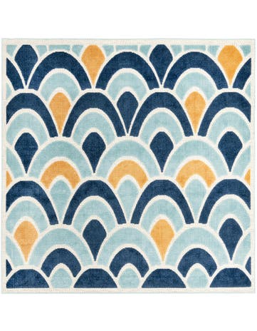 7' 10 x 7' 10 Washable Belize Indoor / Outdoor Square Rug