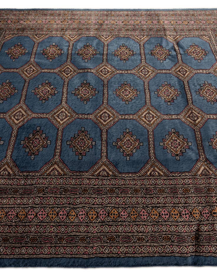 Detail image of  5' 10 x 6' 2  Hand Knotted Bokhara Oriental Wool Square Rug