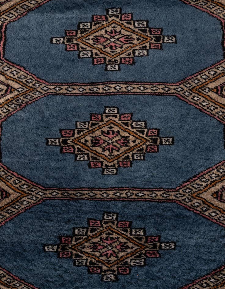 Detail image of  5' 10 x 6' 2  Hand Knotted Bokhara Oriental Wool Square Rug