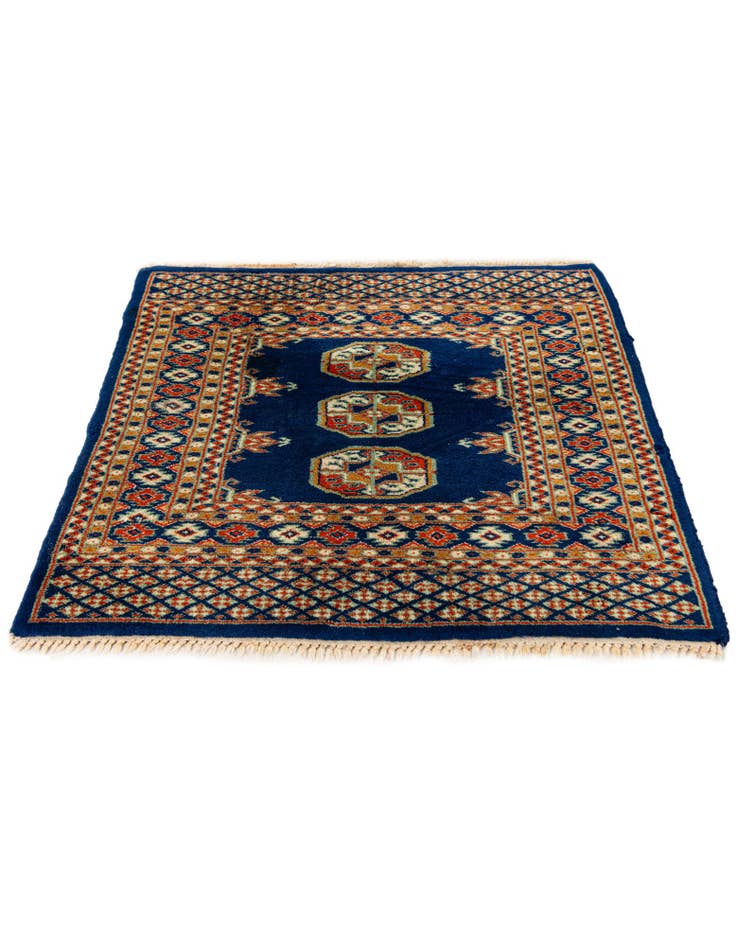 Detail image of  2' 1 x 2' 3  Hand Knotted Bokhara Oriental Wool Square Rug