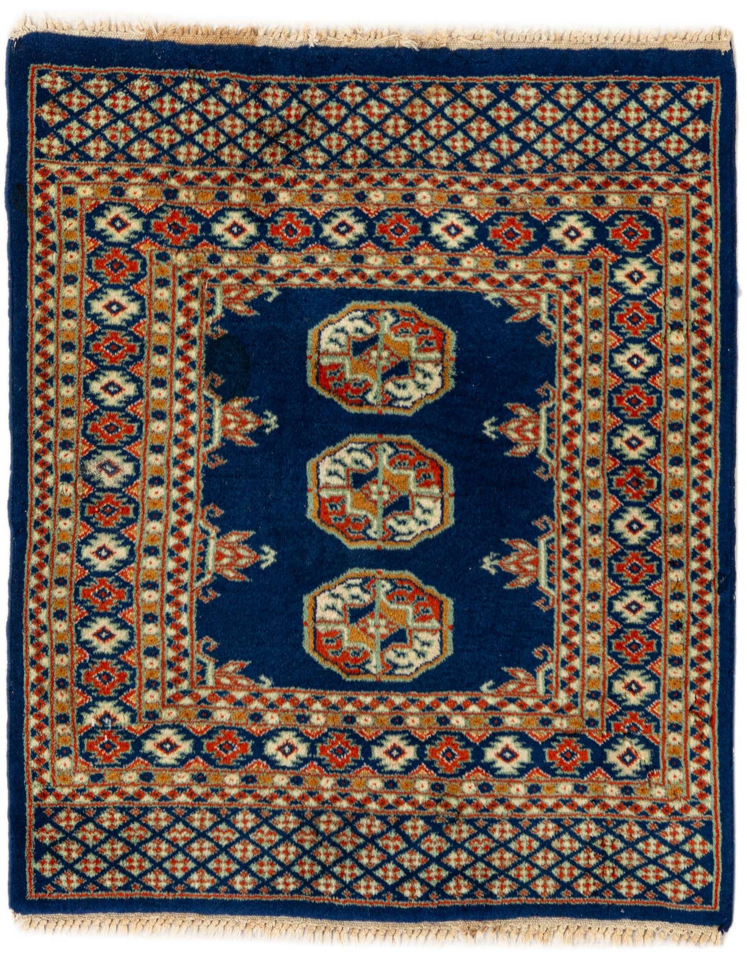 Primary image  2' 1 x 2' 3  Hand Knotted Bokhara Oriental Wool Square Rug