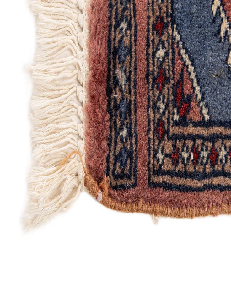 Detail image of  1' x 1' 3  Hand Knotted Bokhara Wool Square Rug