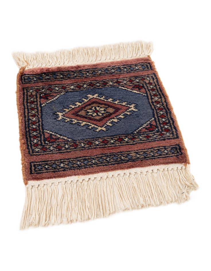 Detail image of  1' x 1' 3  Hand Knotted Bokhara Wool Square Rug