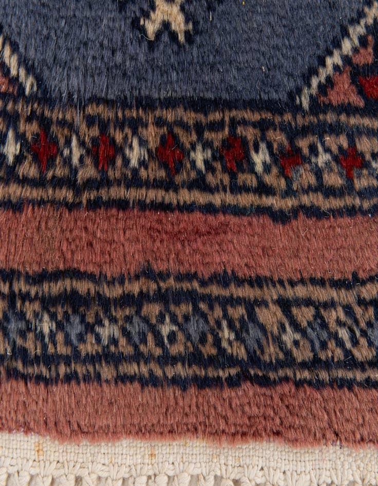 Detail image of  1' x 1' 3  Hand Knotted Bokhara Wool Square Rug