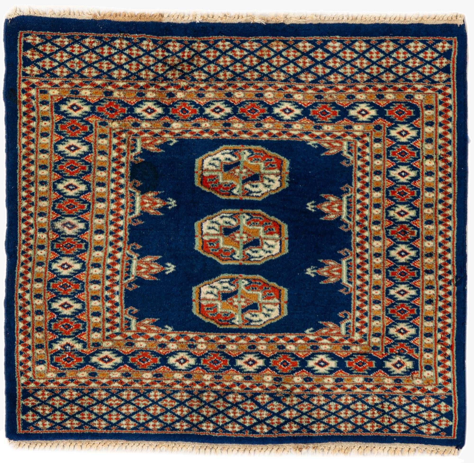  2' 1 x 2' 3  Hand Knotted Bokhara Oriental Wool Square Rug