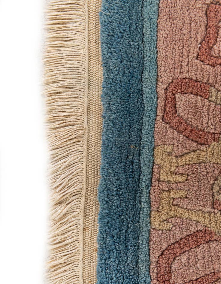 Detail image of 4' 8 x 5' 2 Hand Knotted Carved Pekin Wool Square Rug