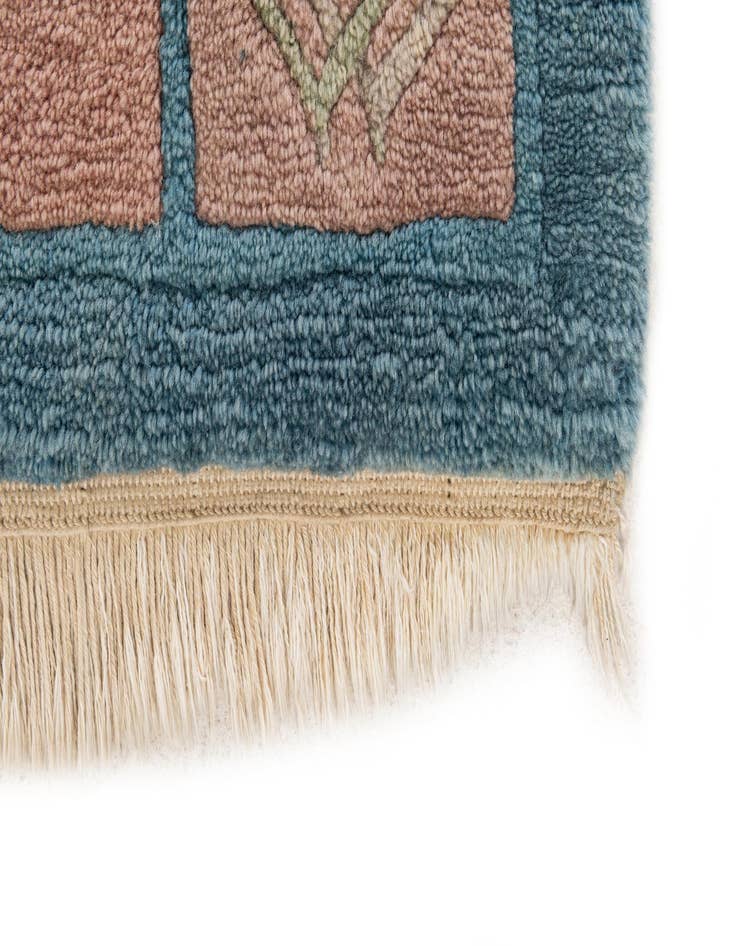 Detail image of 4' 8 x 5' 2 Hand Knotted Carved Pekin Wool Square Rug